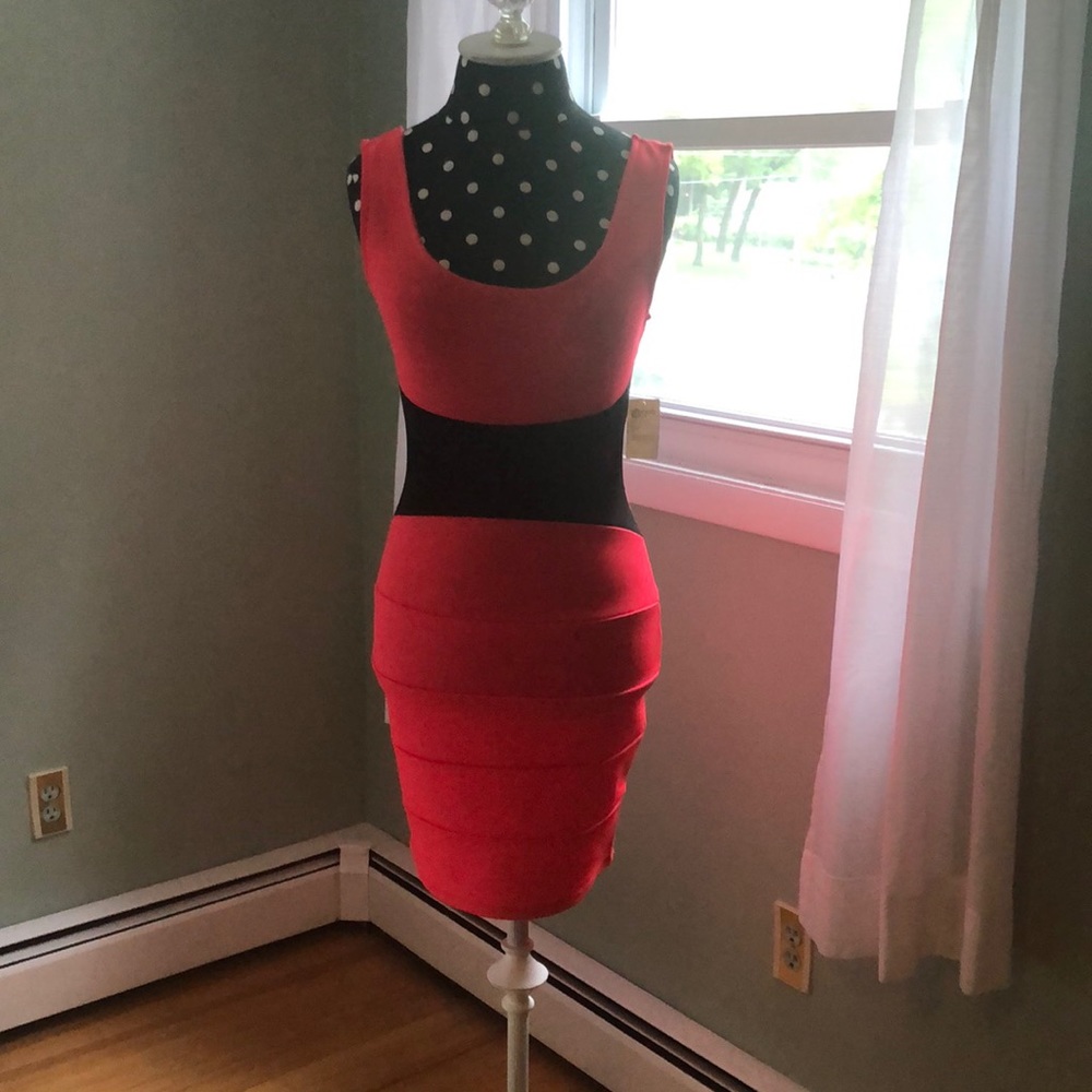 NWT Charlotte Russe coral and black dress